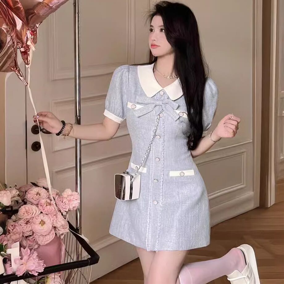 【dress】リボンドールカラーワンピース G20180