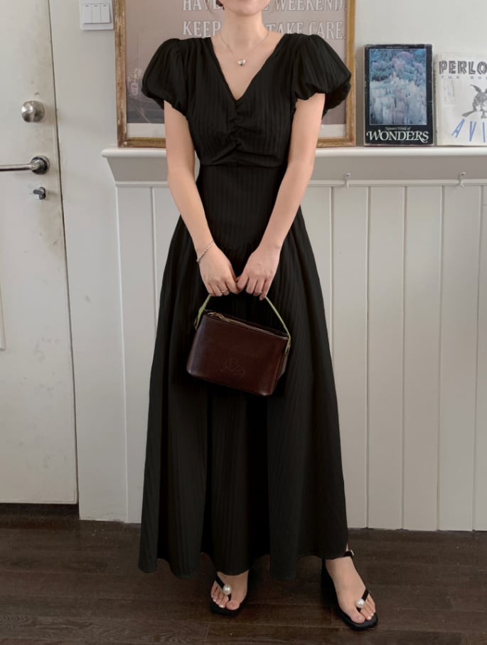 【dress】Vネックワンピース　M24039