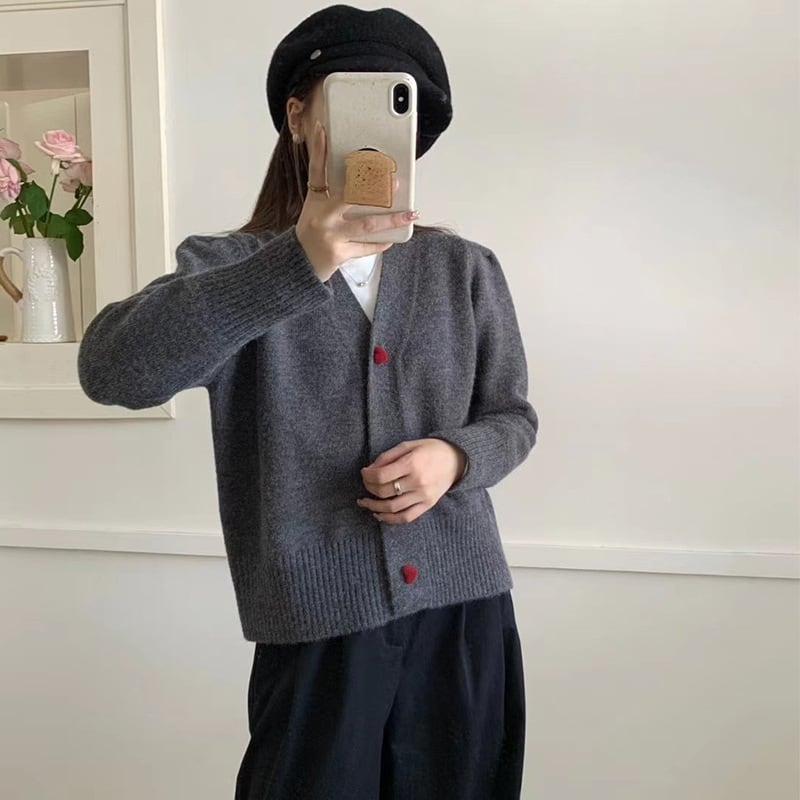 【outer】Vネックニットカーデ　M25858