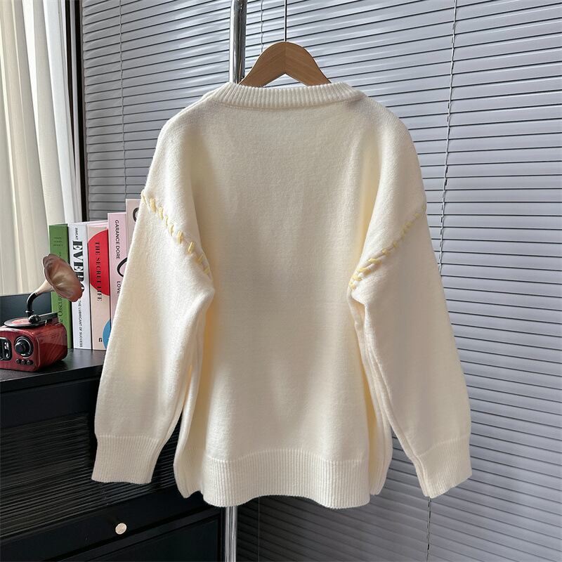 【tops】クルーネックニットセーター　M18615