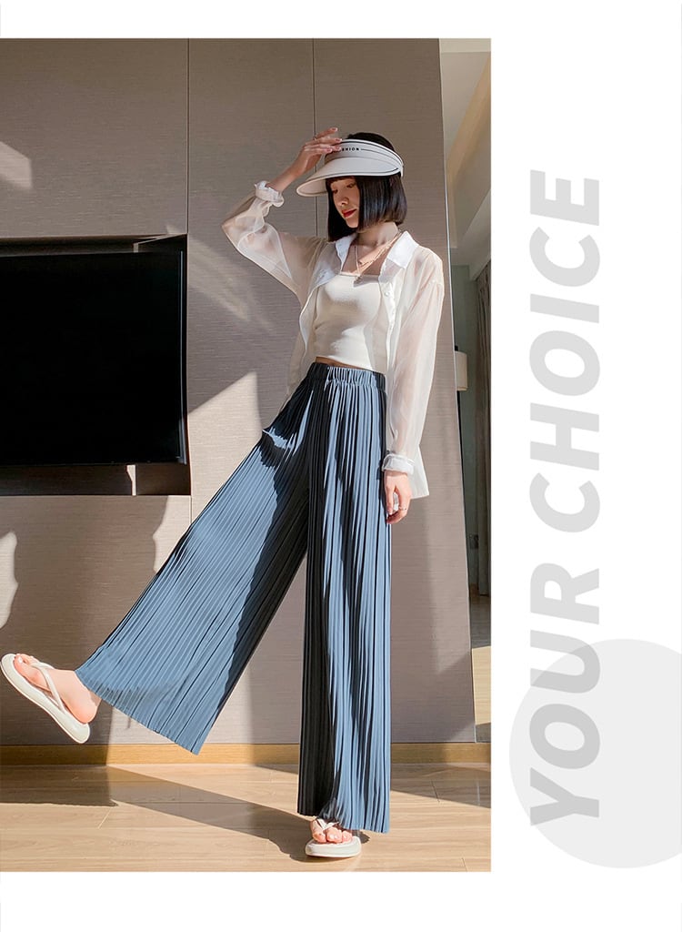 【bottoms】シフォンギャザーガウチョパンツG20984