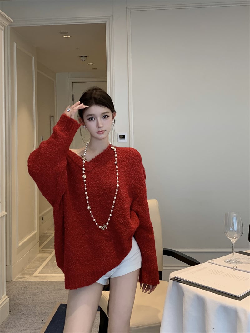 【tops】Vネックニットセーター　M28192