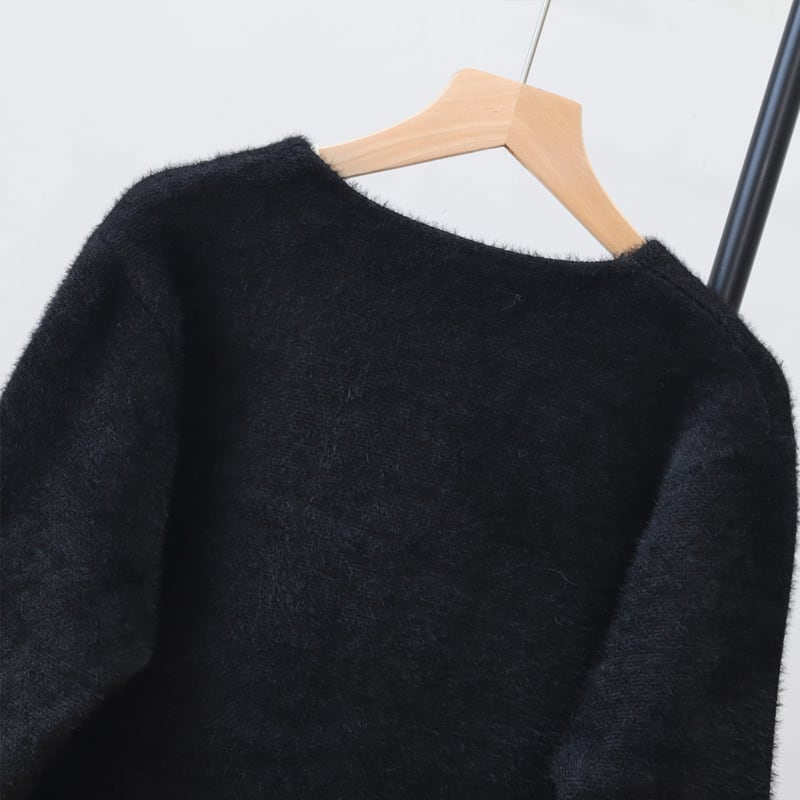 【outer】ファードッキングニットコート Q7031