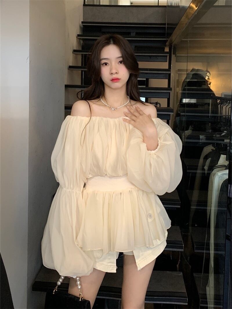 【tops】オフショルダーパフスリーブ ブラウスG20416