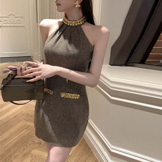 【dress】リボンホルターネックワンピース G20977