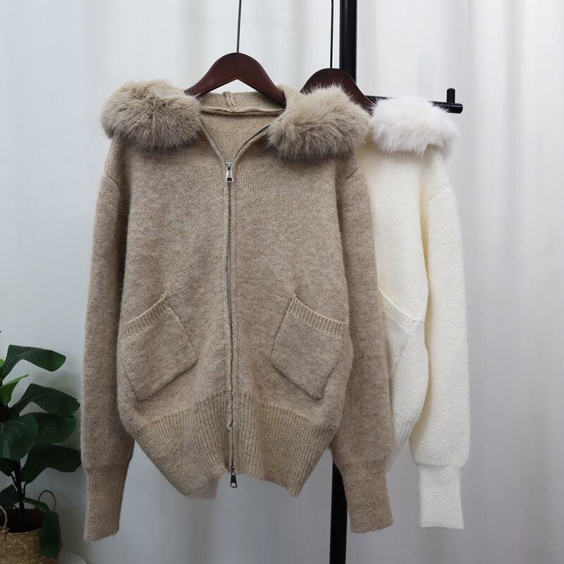 【outer】フードファーニットカーデ　M27439