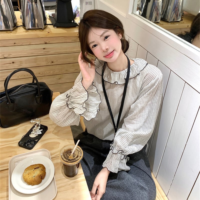 【tops】フリルシャツトップス　M29452
