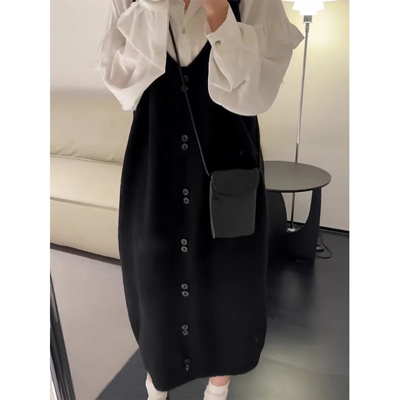 【dress】ボタンデザインベストワンピース　N2711