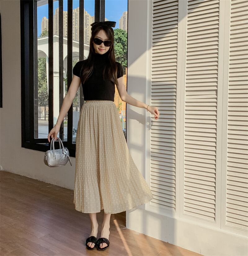 【bottoms】シフォンドット柄スカートG20489