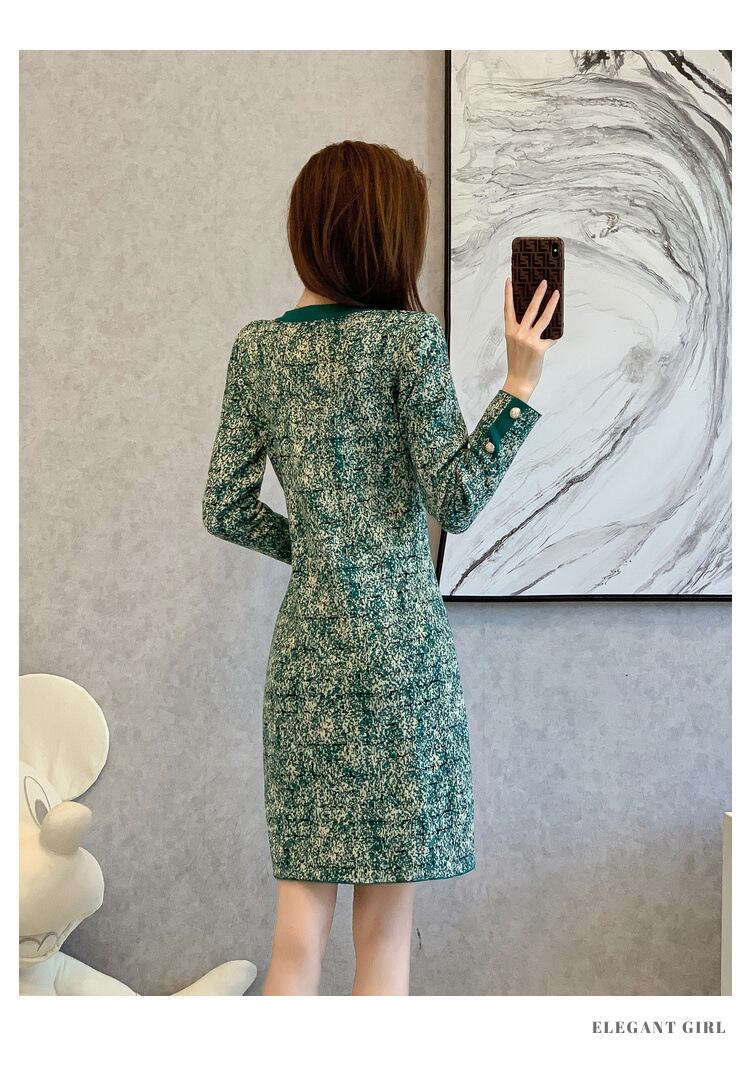 【dress】ニットワンピース着瘦せ人気デザイン　M17667