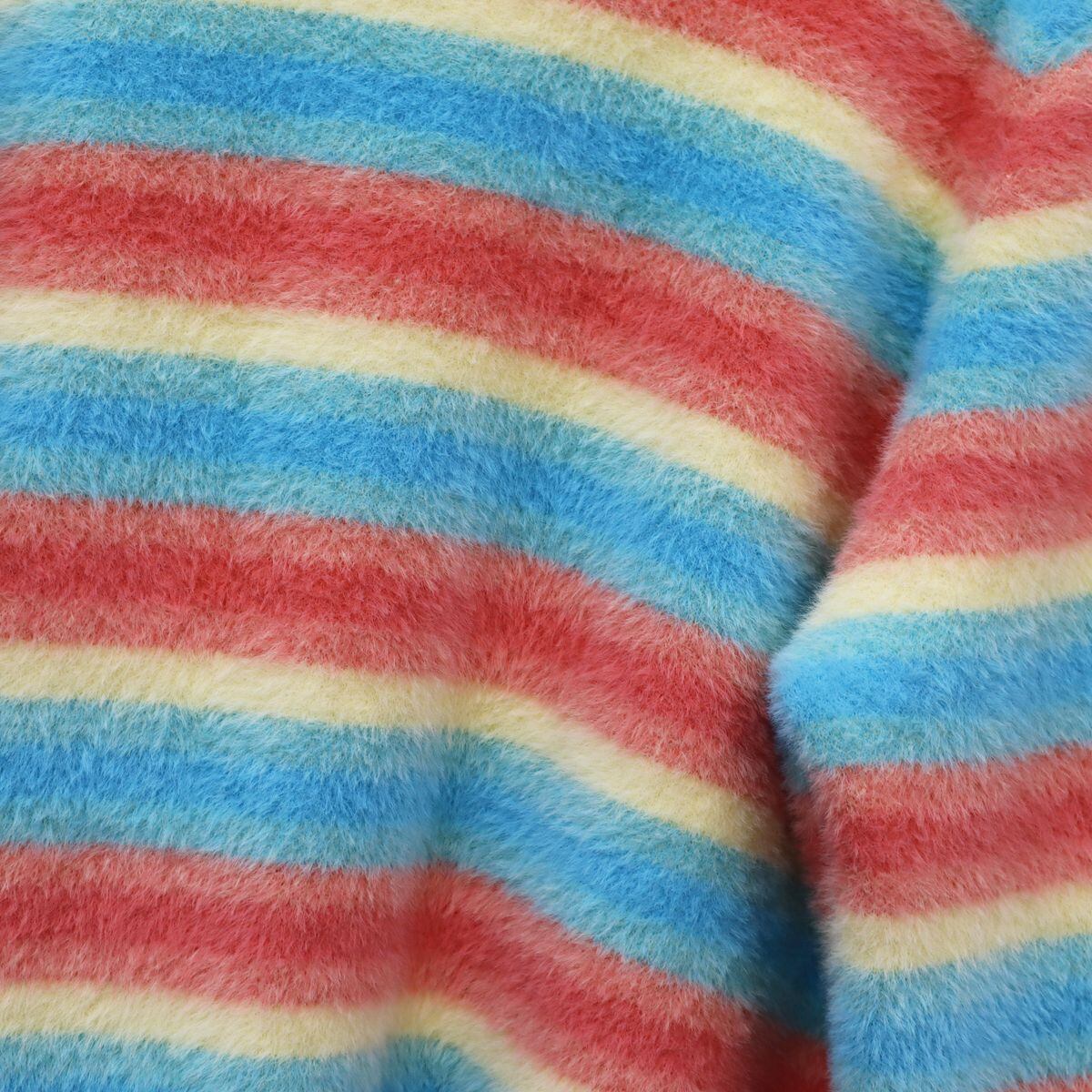 【outer】ボーダー柄配色ニットカーデ　M18548