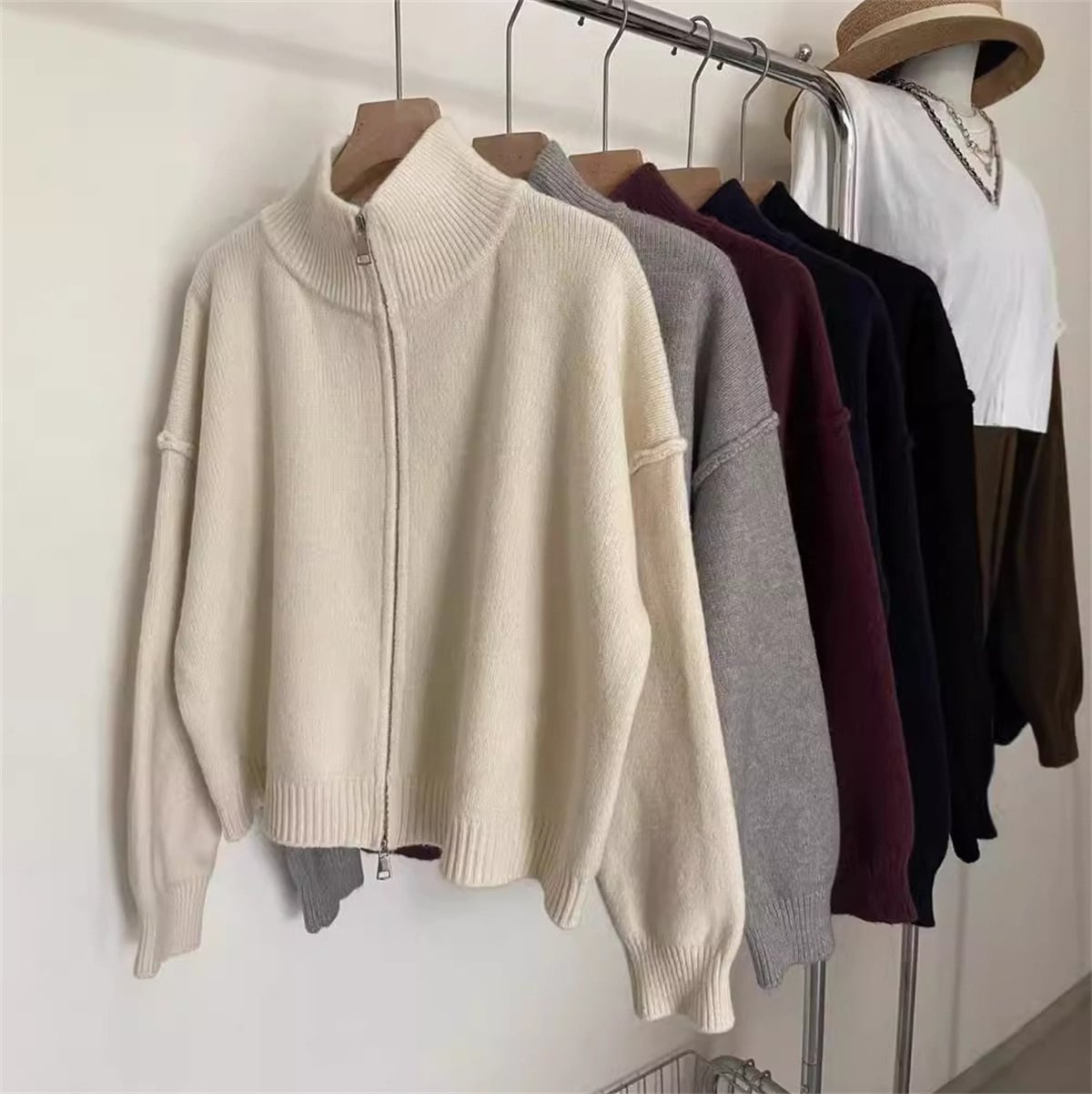 【outer】Wジップニットカーデ　M25985