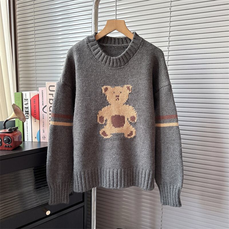 【tops】クルーネックニットセーター　M19106