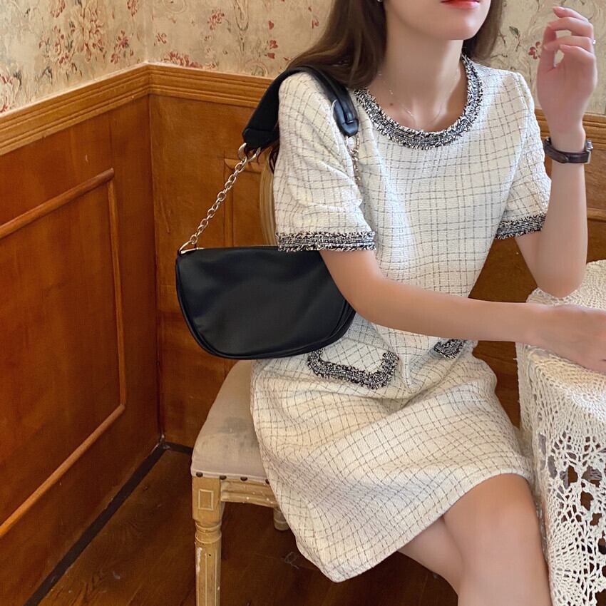 【dress】シンプル好感度UP!気質満点ラウンドネック エレガントファッションワンピース G0328