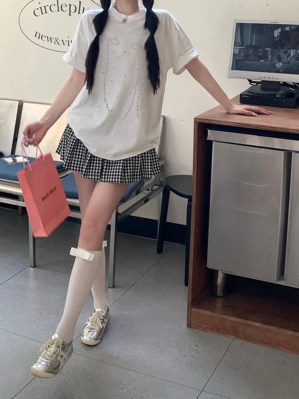 【tops】ビジューTシャツ　M24858