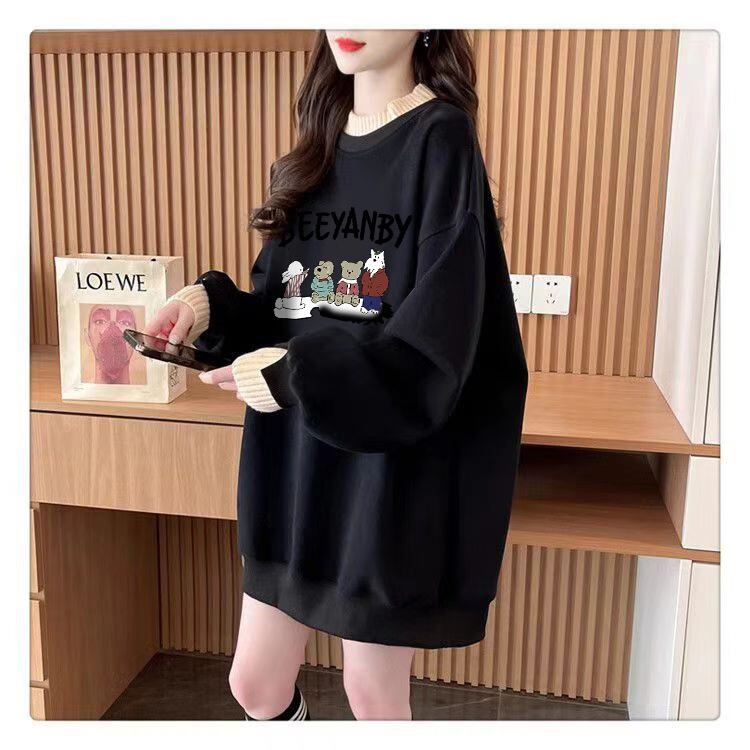 【tops】裹起毛プリントプルオーバー　M28817