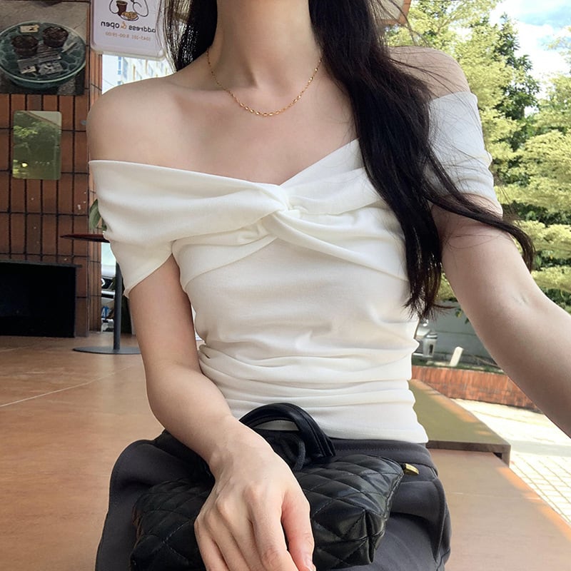 【tops】ボートネックTシャツ　M24877