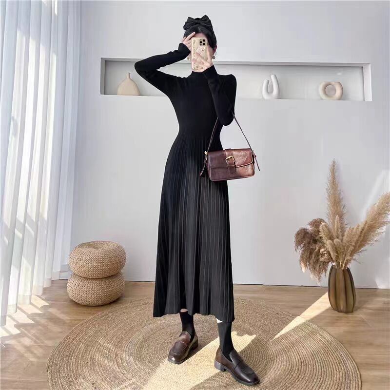 【dress】無地ニットワンピース　M18485