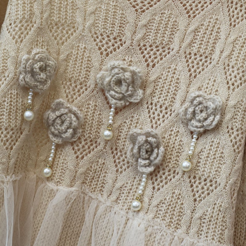 【tops】立体フラワーニットセーター　M25736