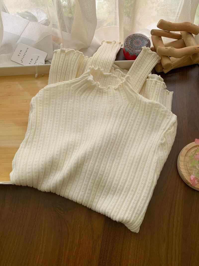 【tops】フリルニットトップス　M26833