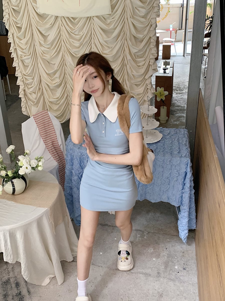 【dress】POLOネックワンピース　M24835