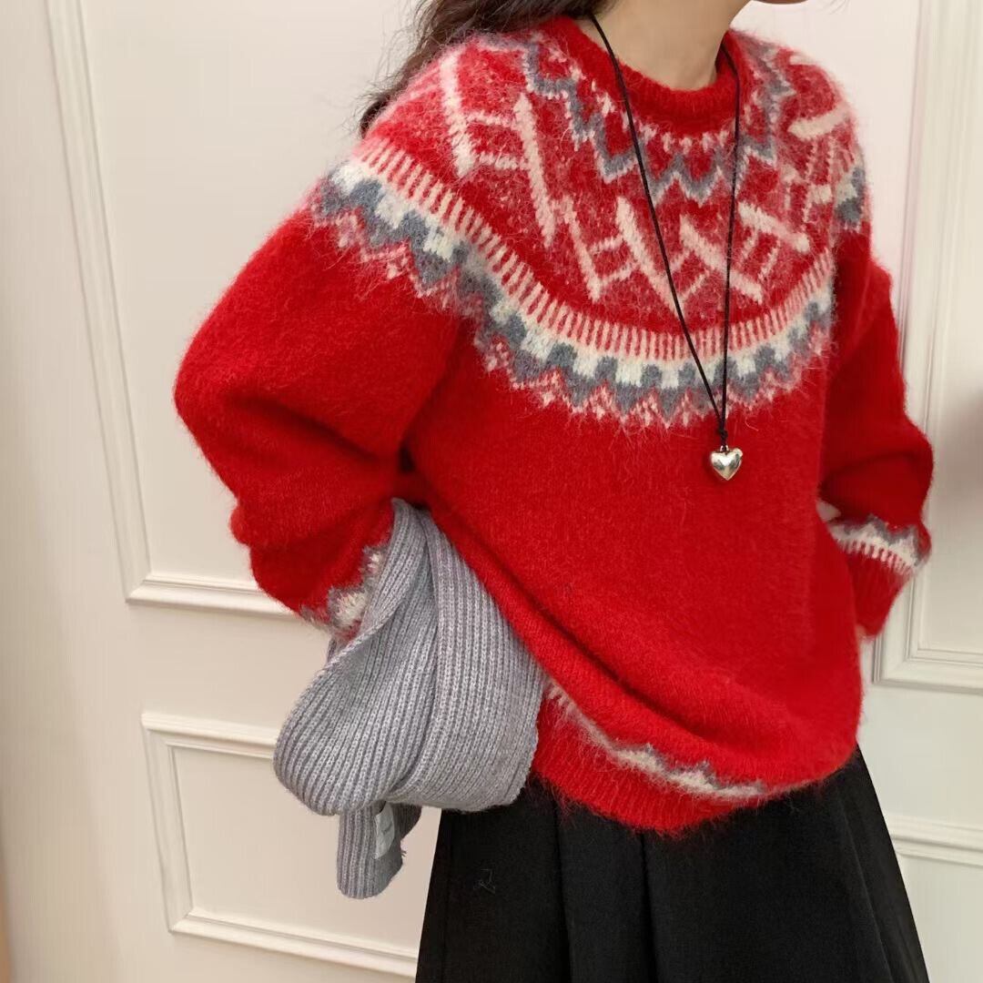 【tops】クルーネックニットセーター　M27109