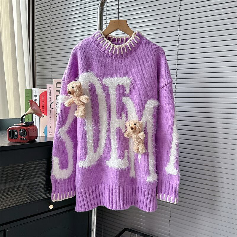 【tops】クルーネックニットセーター　M18971