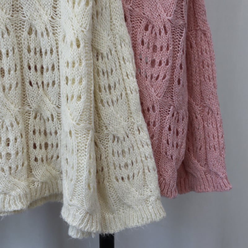 【tops】カットワークニットセーター　M26021