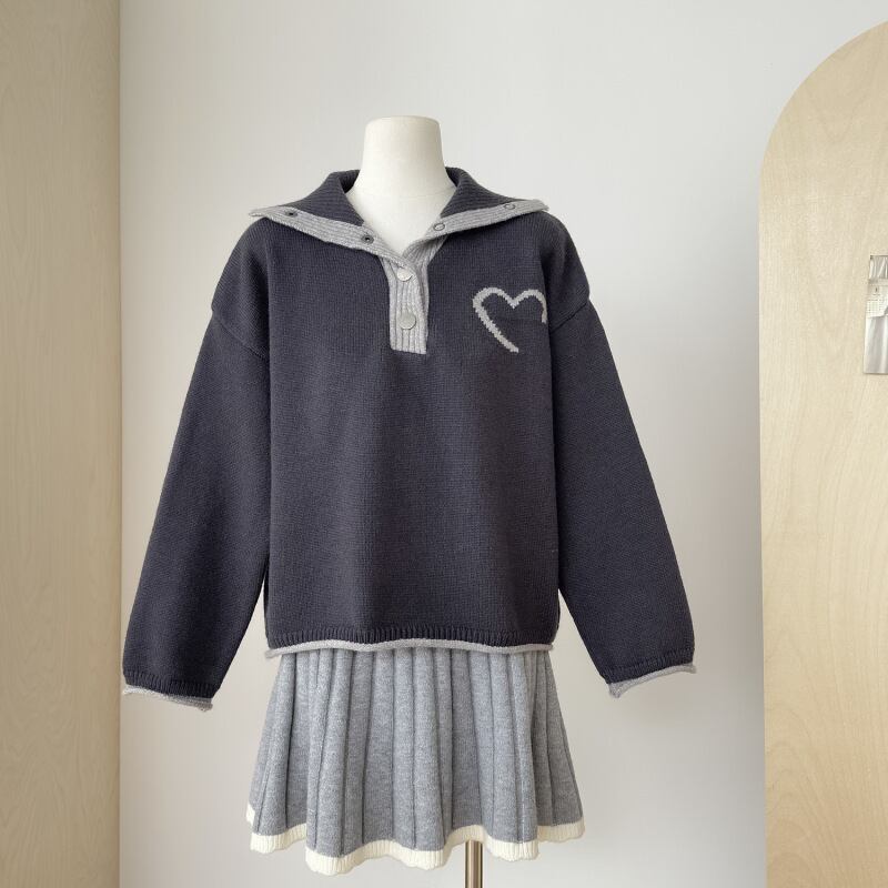 【set】ニットセーター×プリーツスカートセット　M27791
