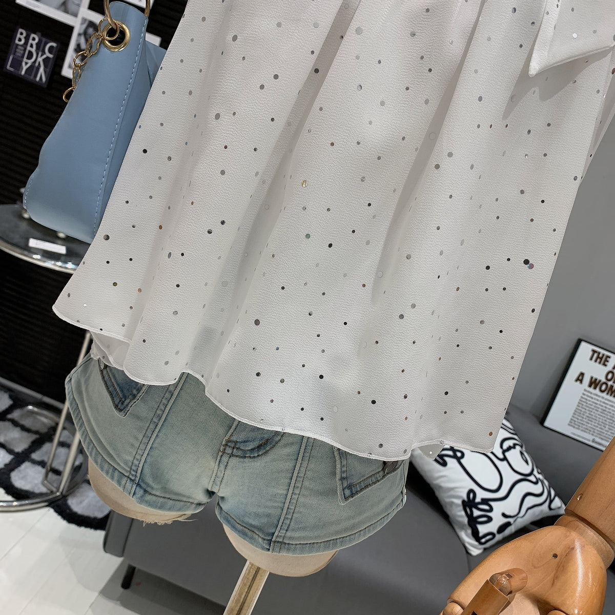 【tops】ノースリーブリボン付きトップス　M24982