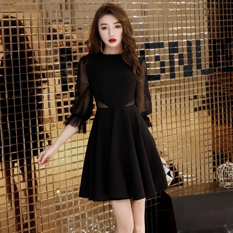 【dress】Aラインチュールドッキングワンピース Q8439