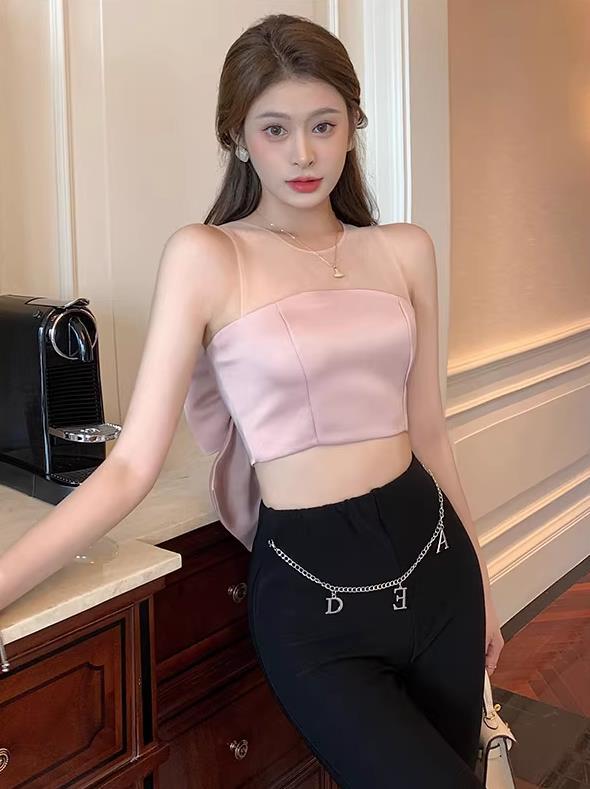 【tops】リボン付きタンクトップF7083