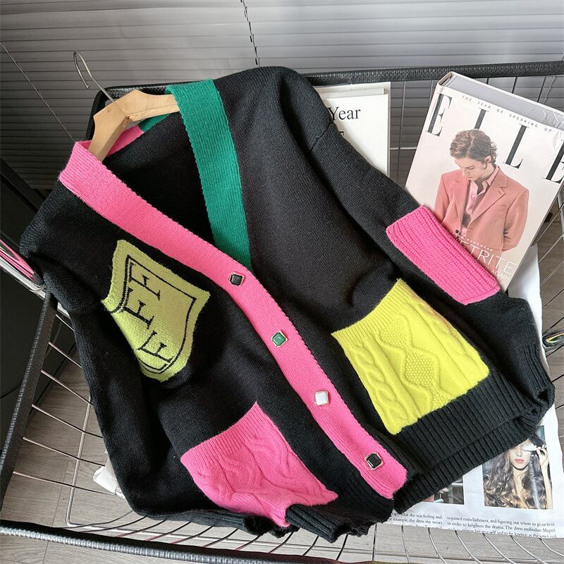 【outer】ドッキングニットカーデ　M18343