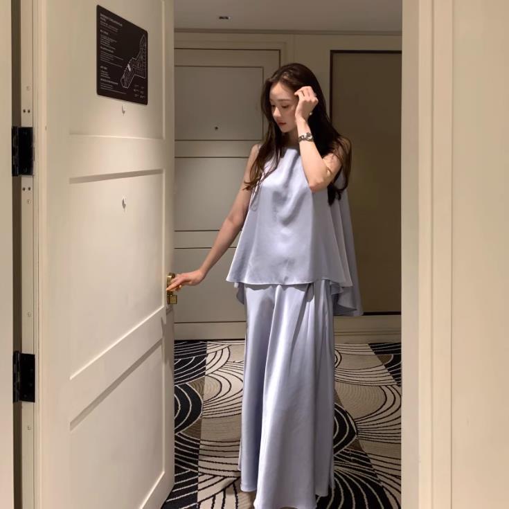 【set】イレギュラータンクトップ+スカート２点セットF7417