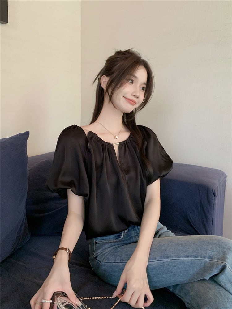 【tops】パフスリーブトップス　M25141