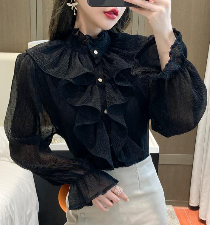 【tops】3色フレアスリーブブラウスF7059