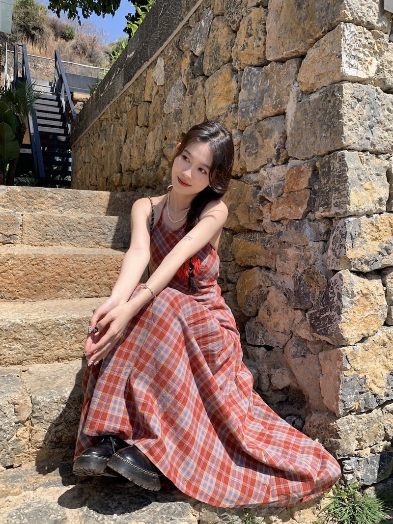 【dress】チェック柄ワンピース　M25103
