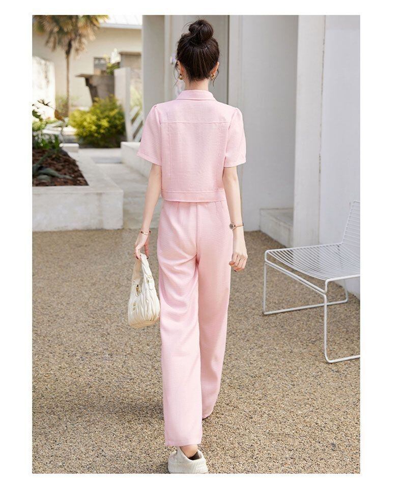 【set】ツイードスーツトップス+ガウチョパンツ２点セットG21529