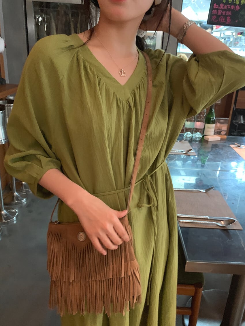 【dress】Vネックワンピース　M25140