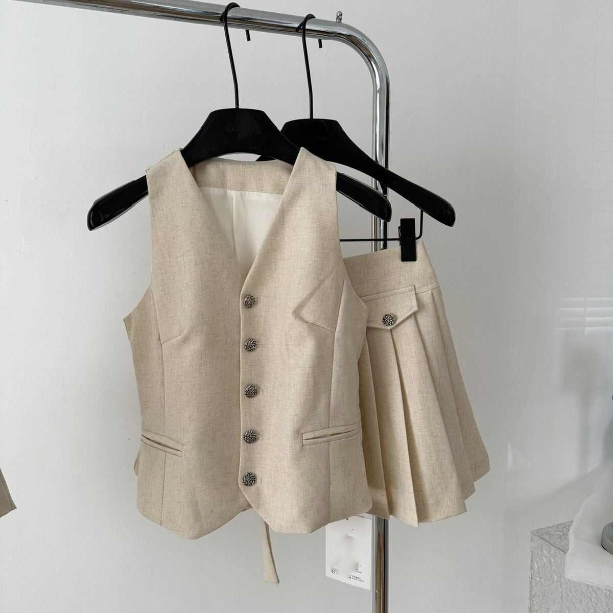 【set】ジレ×プリーツスカートセット　M24398