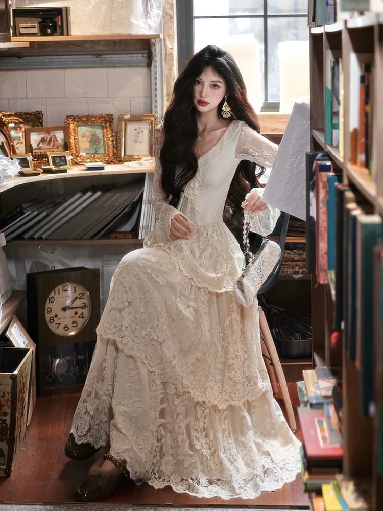 【dress】ティアードレースワンピース　N3470