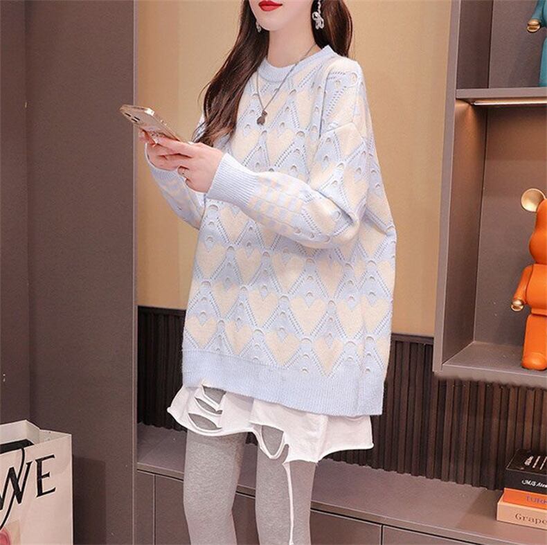 【tops】クルーネックニットセーター　M18698