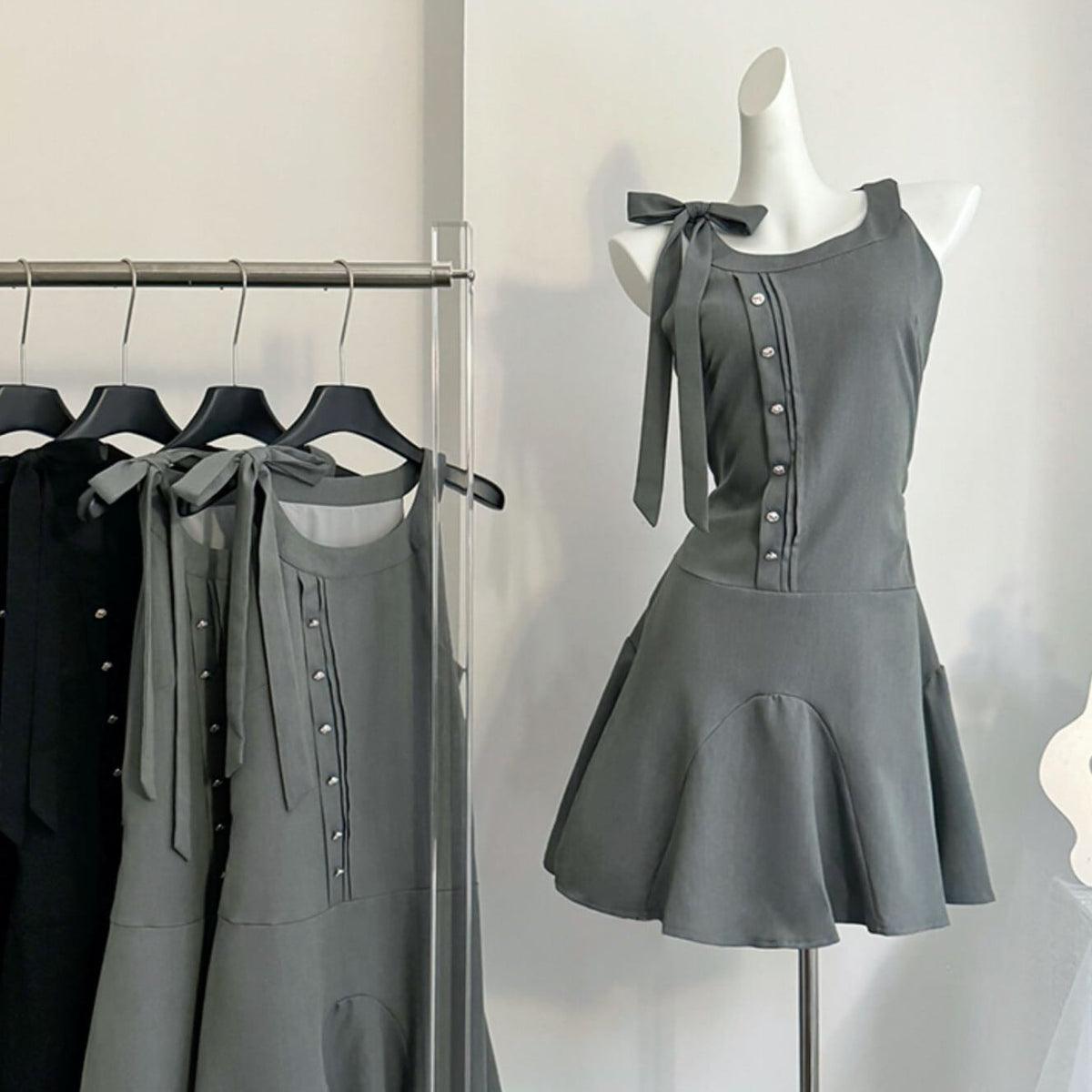 【dress】リボン付きキャミワンピース　M23969