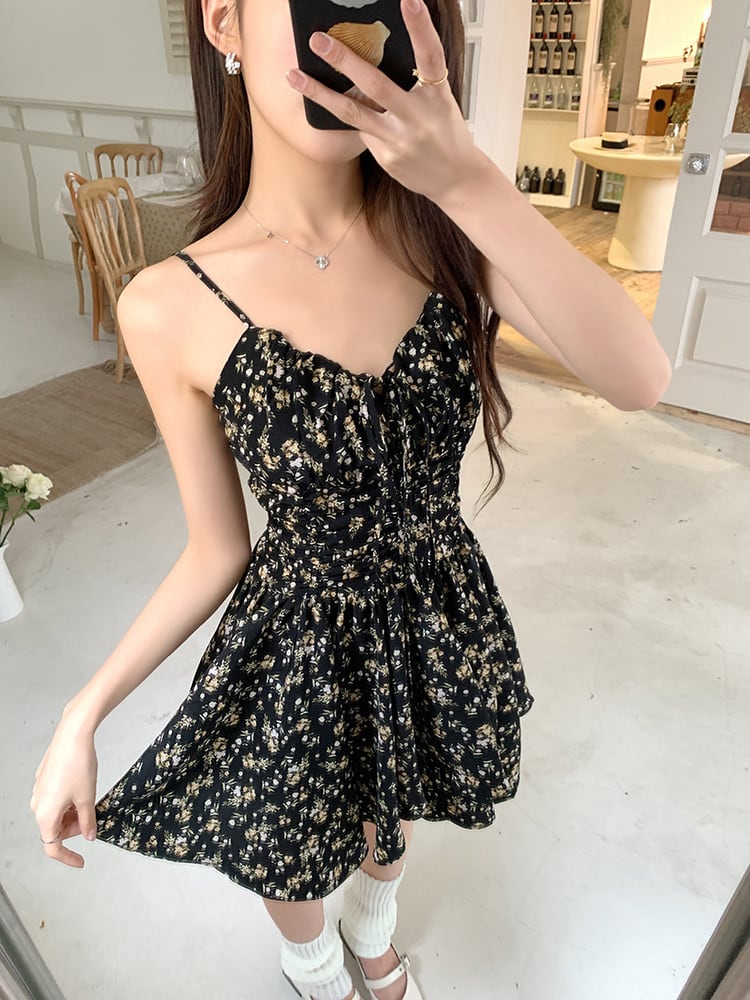 【dress】花柄キャミワンピース　M25115