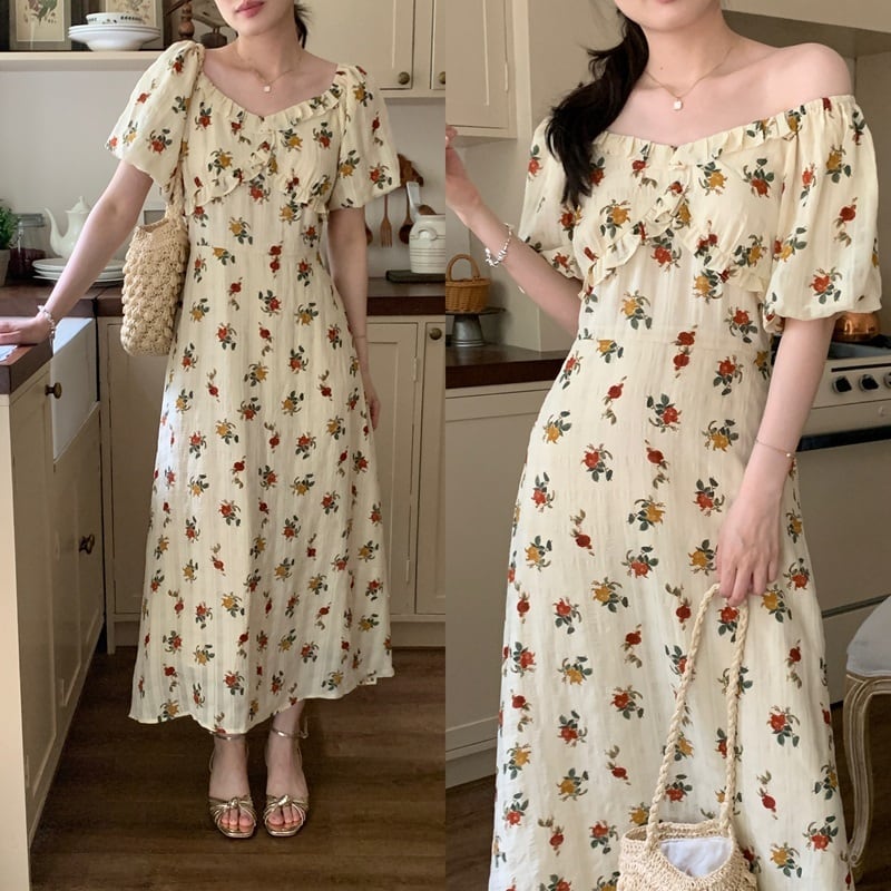 【dress】花柄ワンピース　M24465