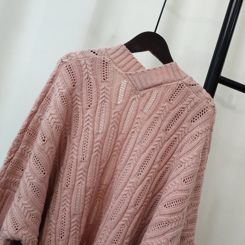 【outer】Vネックニットカーデ　M25392