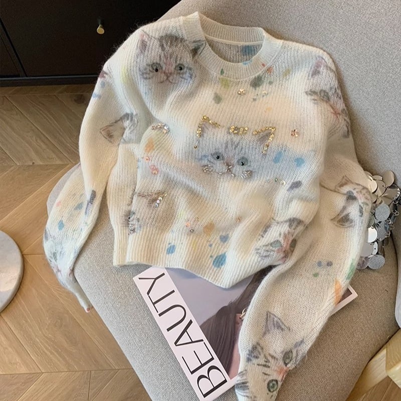【tops】クルーネックニットセーター　M29121
