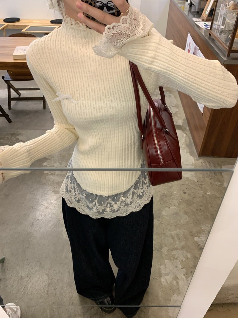 【tops】ドッキングニットトップス　M27458