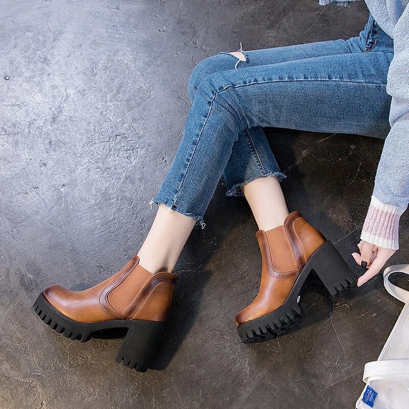 【shoes】チャンキーヒールブーツF0953