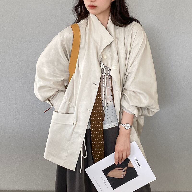 【outer】リネンコート Q8245